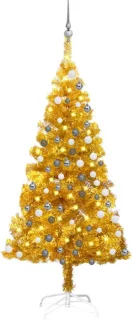 vidaXL Kunstkerstboom 150 cm PET Goud