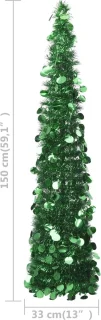 vidaXL Kunstkerstboom 150 cm PET groen