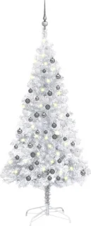 vidaXL Kunstkerstboom 150 cm PET zilver