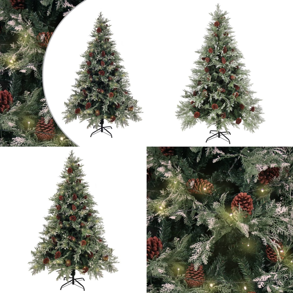 De vidaXL Kunstkerstboom 150 cm PVC en PE groen-wit in één oogopslag