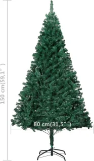 vidaXL Kunstkerstboom 150 cm PVC groen