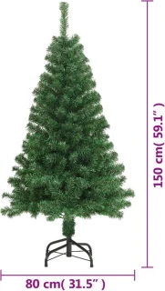 vidaXL Kunstkerstboom 150 cm PVC groen