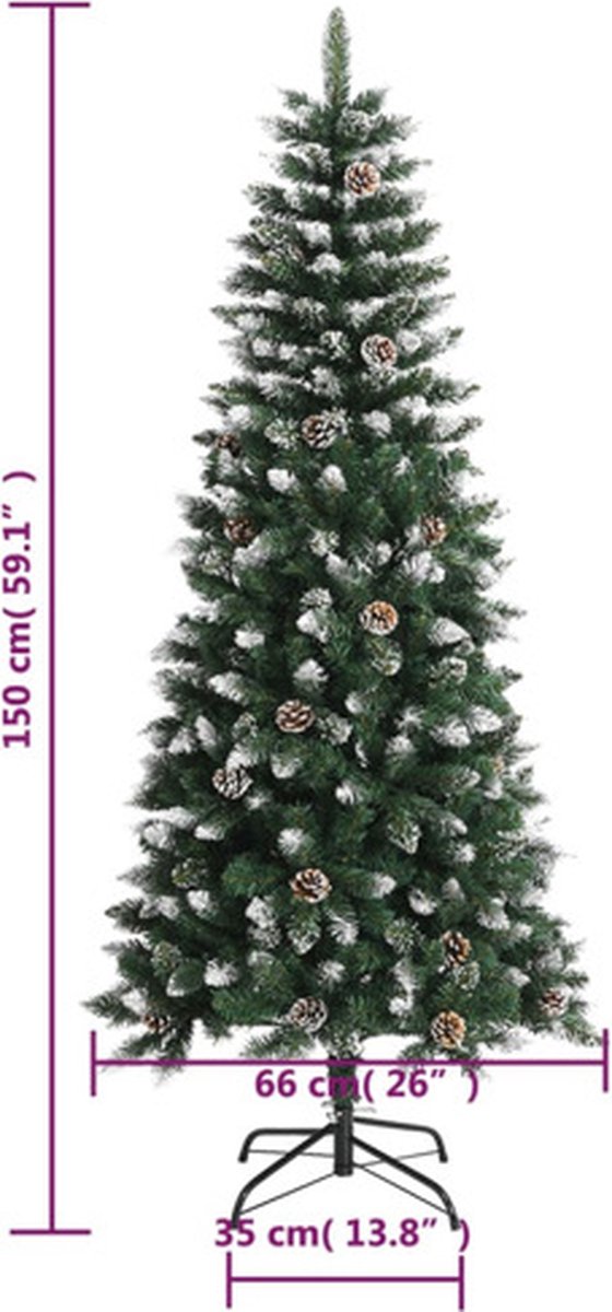 vidaXL Kunstkerstboom 150 cm PVC groen