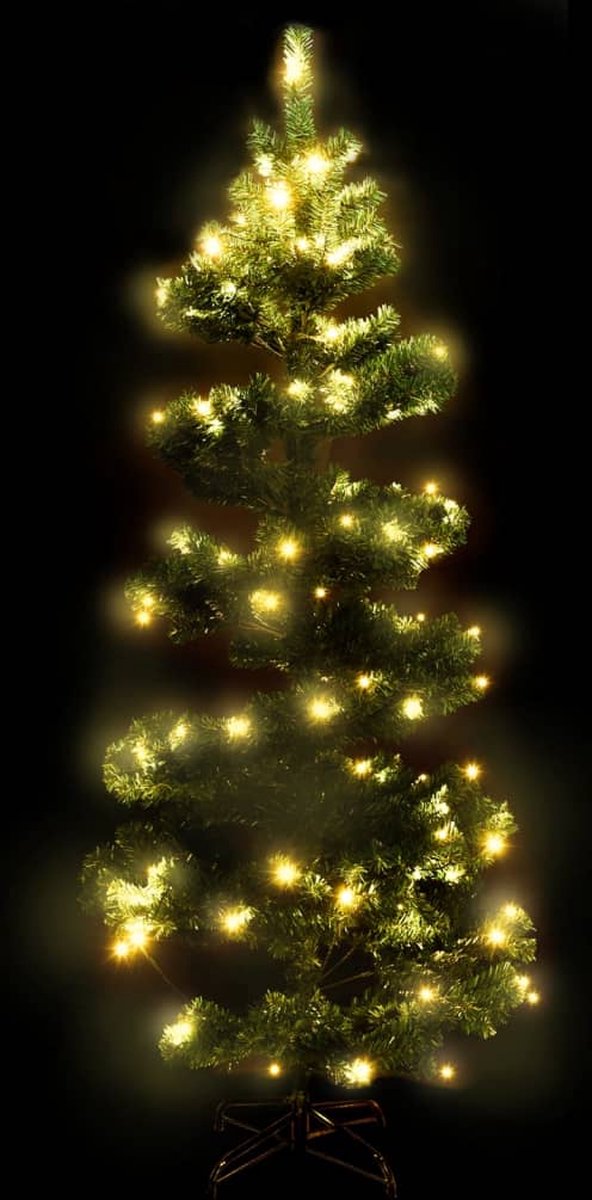 vidaXL Kunstkerstboom 150 cm PVC groen met verlichting en standaard