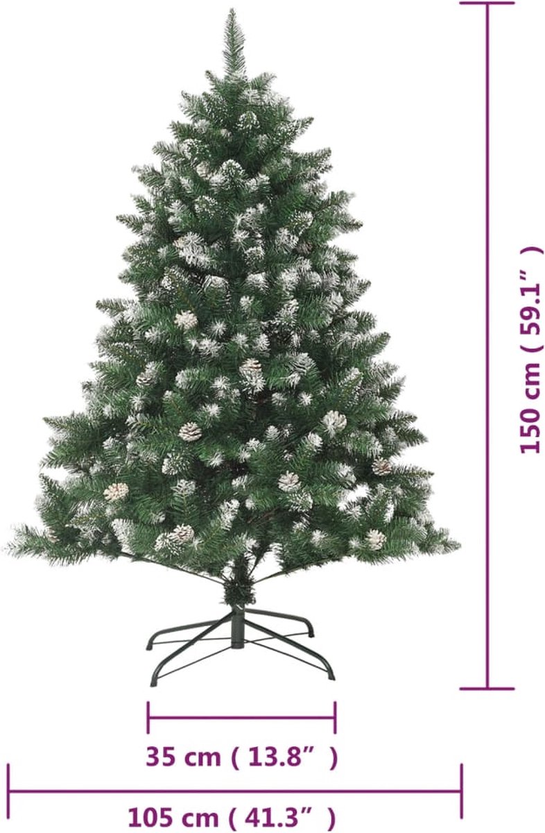 vidaXL Kunstkerstboom 150 cm PVC met standaard