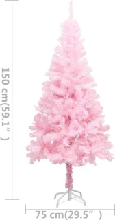 vidaXL Kunstkerstboom 150 cm PVC Roze