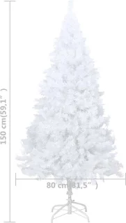 vidaXL Kunstkerstboom 150 cm PVC wit