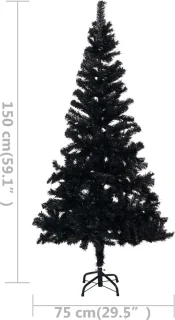 vidaXL Kunstkerstboom 150 cm PVC zwart