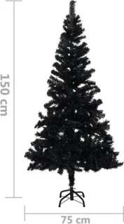 vidaXL Kunstkerstboom 150 cm PVC zwart