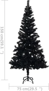 vidaXL Kunstkerstboom 150 cm PVC zwart