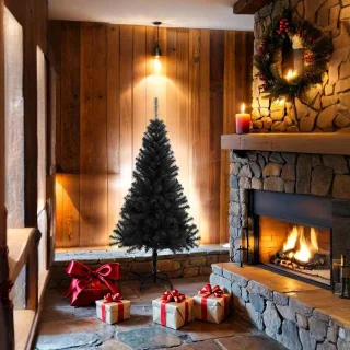 vidaXL Kunstkerstboom 150 cm PVC zwart