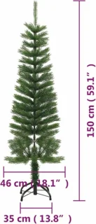 vidaXL Kunstkerstboom 150 cm Smal PE met standaard