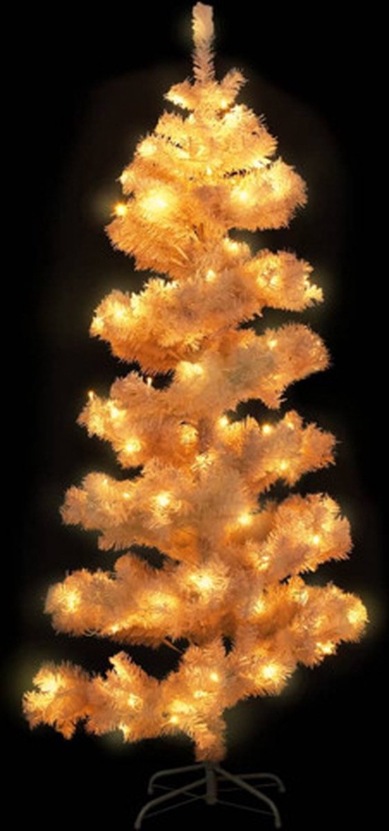 vidaXL Kunstkerstboom 150 cm Wit PVC met Verlichting en Standaard