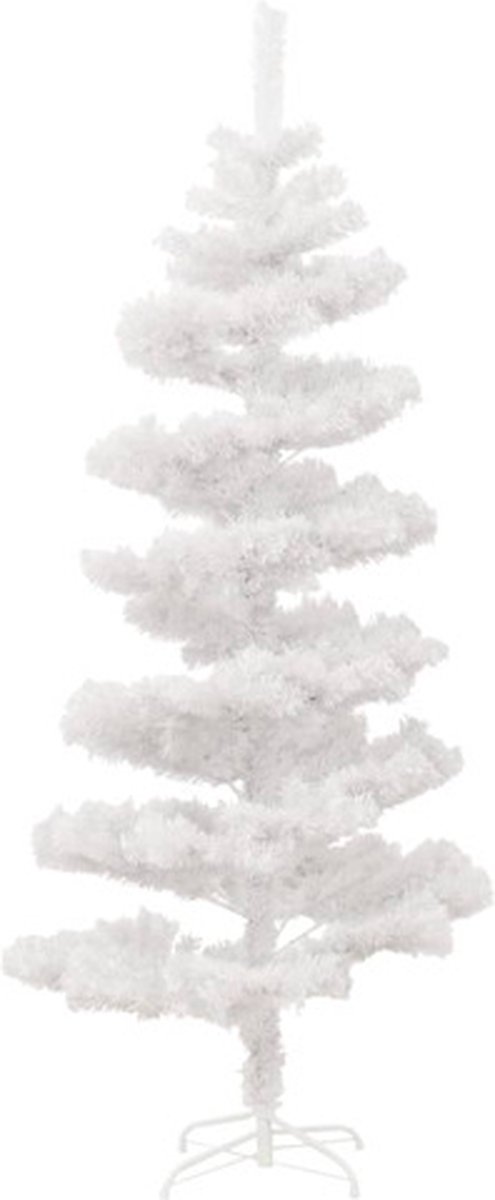 vidaXL Kunstkerstboom 150 cm Wit PVC met Verlichting en Standaard