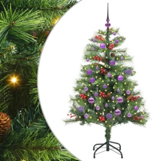 vidaXL Kunstkerstboom 150 LED's warmwit PVC en metaal groen