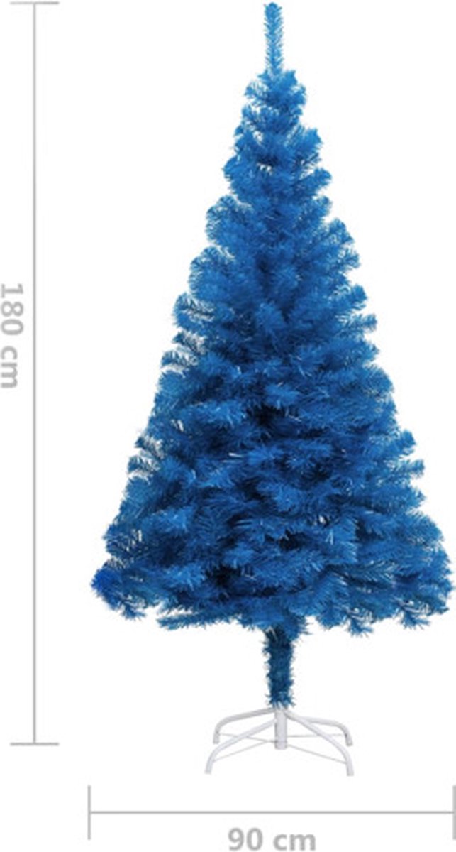vidaXL Kunstkerstboom 180 cm blauw PVC met standaard