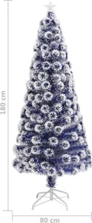 vidaXL Kunstkerstboom 180 cm glasvezel wit/blauw
