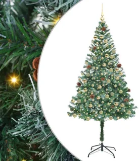 vidaXL kunstkerstboom 180 cm groen van PVC en staal