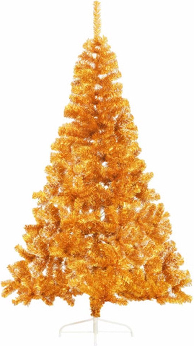 vidaXL Kunstkerstboom 180 cm Half Goudkleurig PET