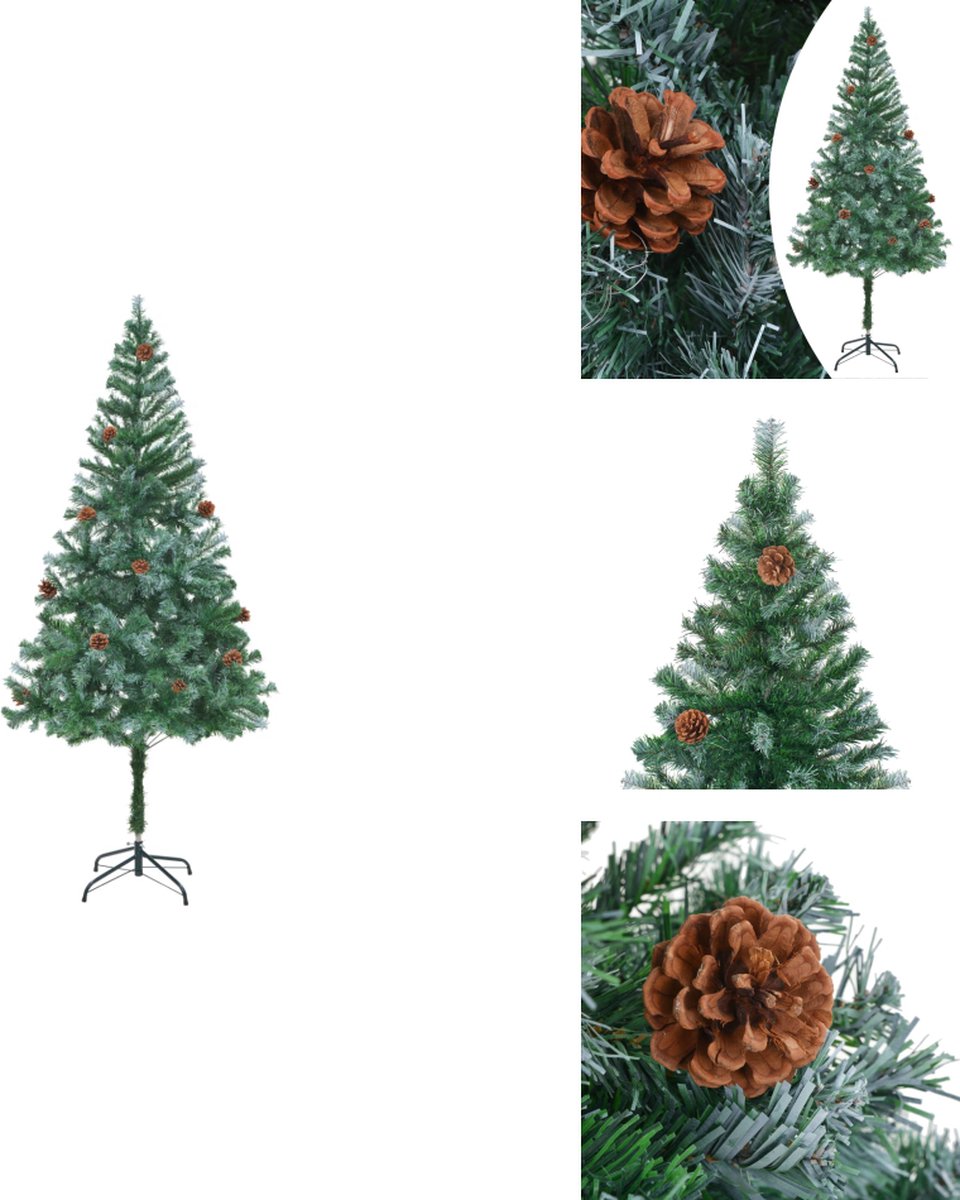 vidaXL Kunstkerstboom 180 cm met dennenappels
