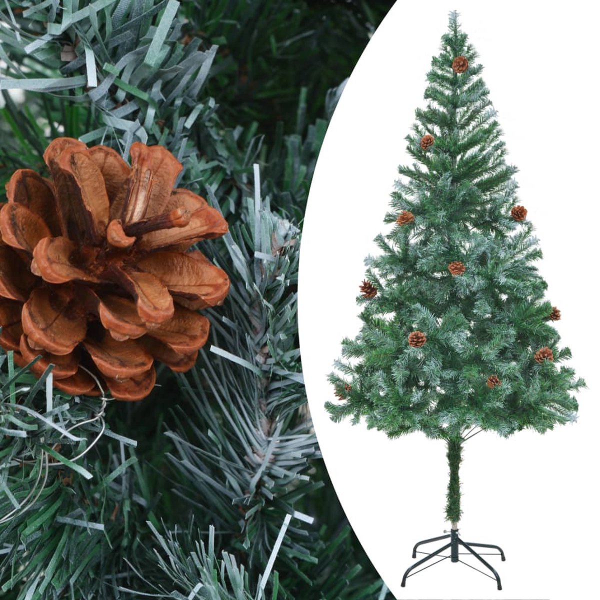 vidaXL Kunstkerstboom 180 cm met dennenappels