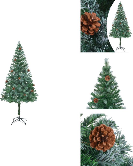 vidaXL Kunstkerstboom 180 cm met dennenappels