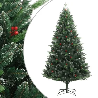 vidaXL Kunstkerstboom 180 cm met rode bessen