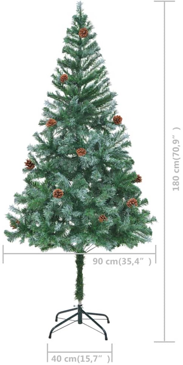 vidaXL Kunstkerstboom 180 cm met verlichting