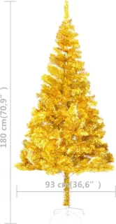 vidaXL Kunstkerstboom 180 cm PET goud