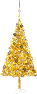 vidaXL Kunstkerstboom 180 cm PET goud