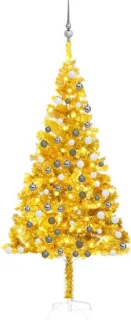vidaXL Kunstkerstboom 180 cm PET goud