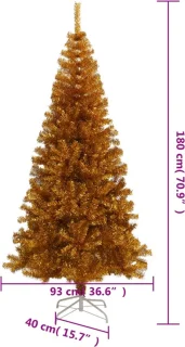 vidaXL Kunstkerstboom 180 cm PET goudkleurig