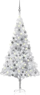 vidaXL Kunstkerstboom 180 cm PET zilver