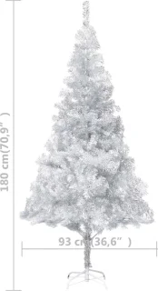 vidaXL Kunstkerstboom 180 cm PET zilver