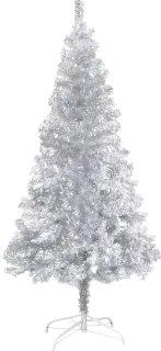 vidaXL Kunstkerstboom 180 cm PET zilverkleurig