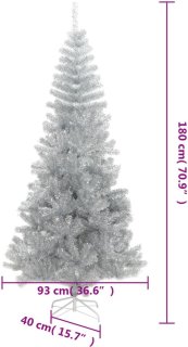 Wat vinden we goed aan de vidaXL Kunstkerstboom 180 cm PET zilverkleurig