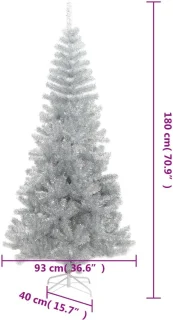 vidaXL Kunstkerstboom 180 cm PET zilverkleurig