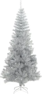 vidaXL Kunstkerstboom 180 cm PET zilverkleurig
