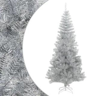 vidaXL Kunstkerstboom 180 cm PET zilverkleurig