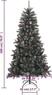 vidaXL Kunstkerstboom 180 cm PVC groen