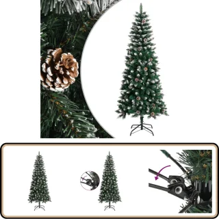 vidaXL Kunstkerstboom 180 cm PVC groen met standaard