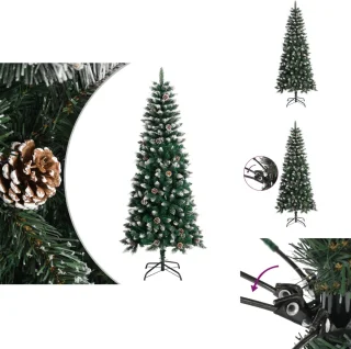 vidaXL Kunstkerstboom 180 cm PVC groen met standaard