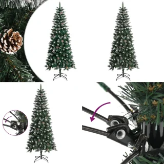 vidaXL Kunstkerstboom 180 cm PVC groen met standaard