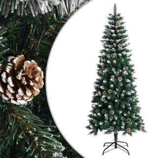 vidaXL Kunstkerstboom 180 cm PVC groen met standaard