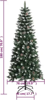 vidaXL Kunstkerstboom 180 cm PVC groen met standaard