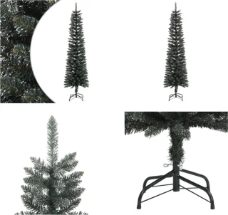 vidaXL Kunstkerstboom 180 cm PVC groen met standaard slim