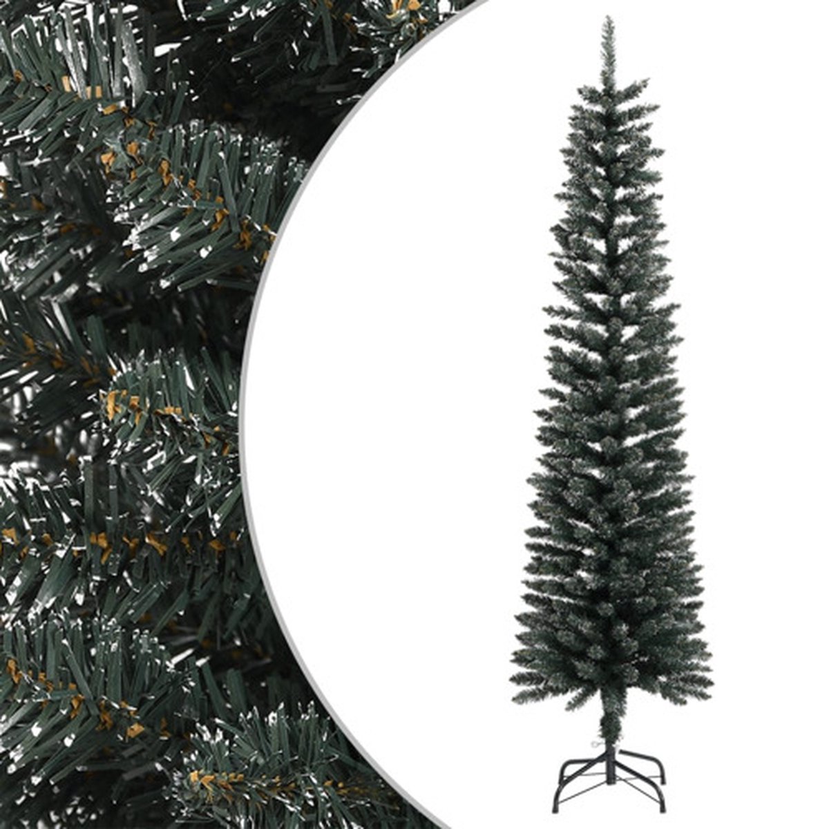vidaXL Kunstkerstboom 180 cm PVC groen met standaard slim