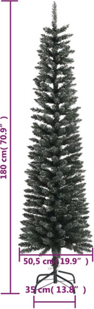 vidaXL Kunstkerstboom 180 cm PVC groen met standaard slim