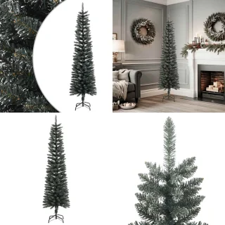 vidaXL Kunstkerstboom 180 cm PVC groen met standaard slim