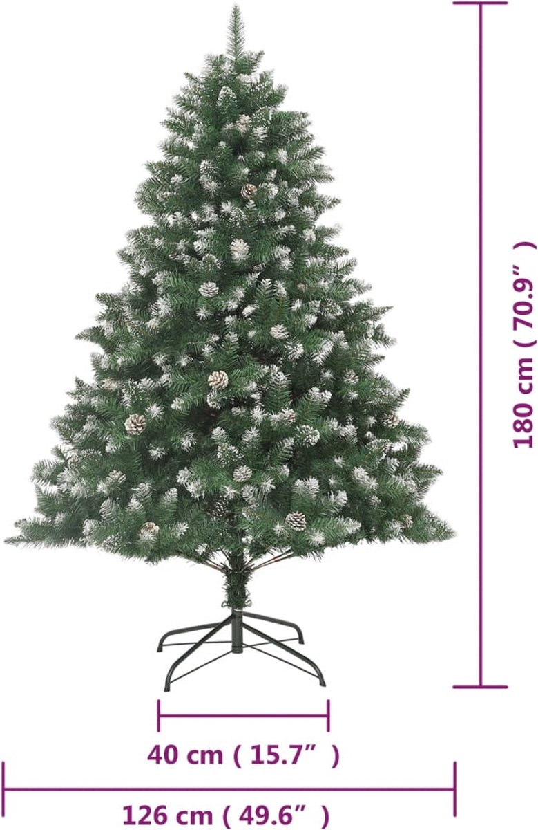 vidaXL Kunstkerstboom 180 cm PVC met standaard